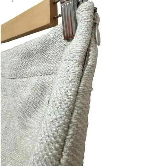 Ann Taylor Women's Ivory Cotton Mini Pencil Zipper Detailed Career Skirt Size 2 - Picture 8 of 12